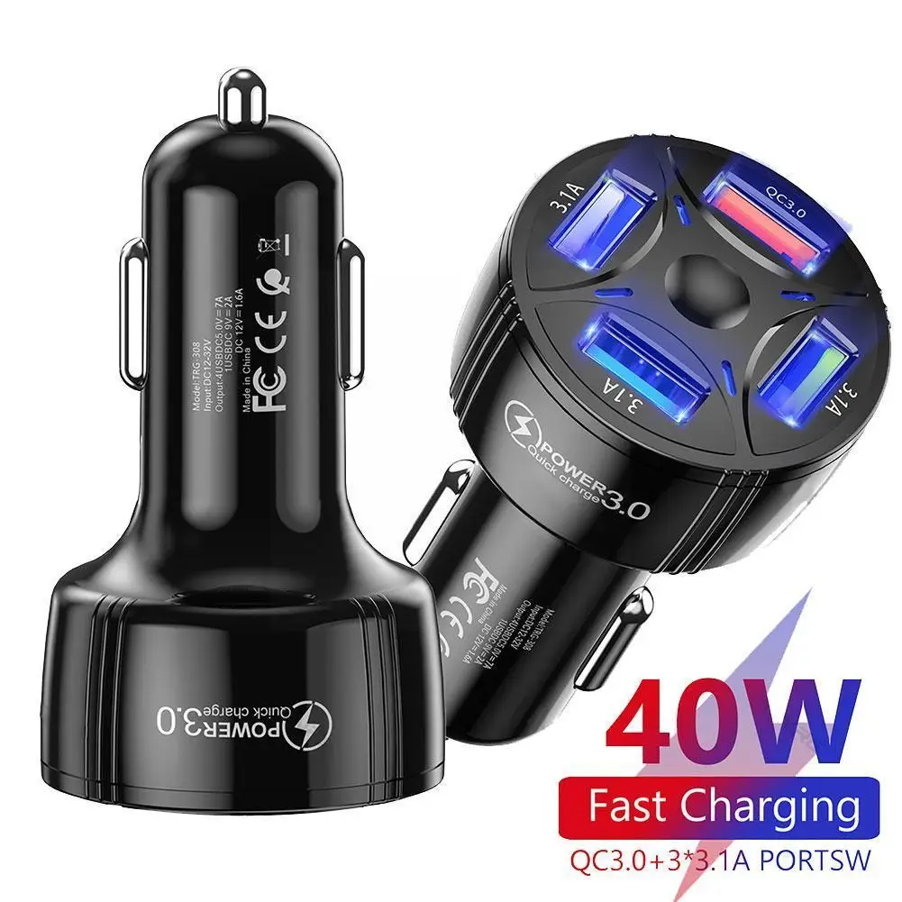 40W 4 USB Ports Car Charger Adapter LED Display QC 3.0 Fast Charging Car Accessories For IPhone 14 Car Charge Fast Charging W9E9
40W 4 USB Ports Car Charger Adapter LED Display QC 3.0 Fast Charging Car Accessories For IPhone 14 Car Charge Fast Charging W9E9