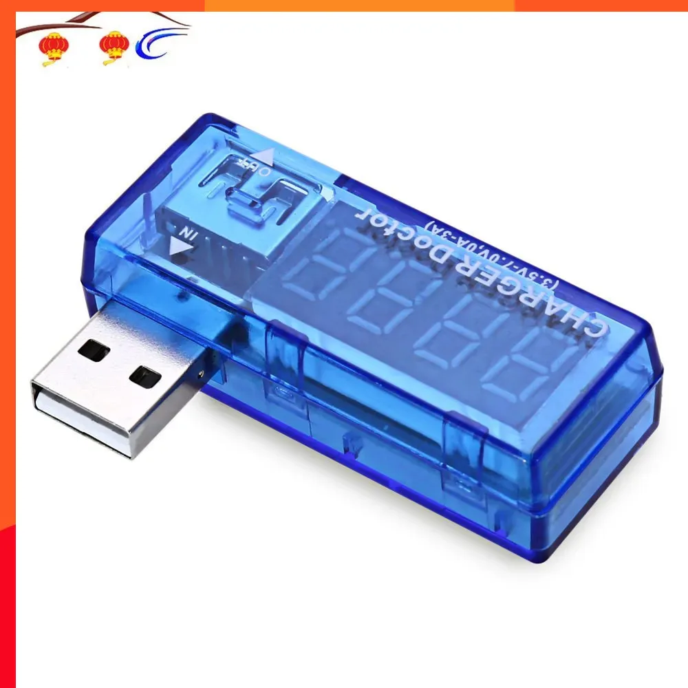 

New KW201 USB Power Current Voltage Detector Portable Tester Meter Digital Display Translucent Blue Charger Doctor