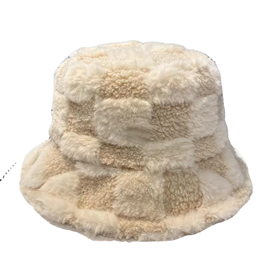 

Зимняя шапка из овечьей шерсти, плотная теплая Панама с буквенным принтом, Женская плюшевая уличная ветрозащитная шапка, кепка, Рыболовная Шапка