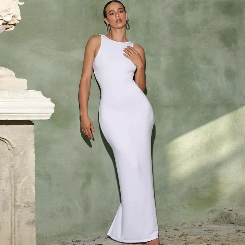Women Sleeveless Bodycon Dress Summer Casual Solid Color Backless Split Party Dress Club Streetwear
Women Sleeveless Bodycon Dress Summer Casual Solid Color Backless Split Party Dress Club Streetwear