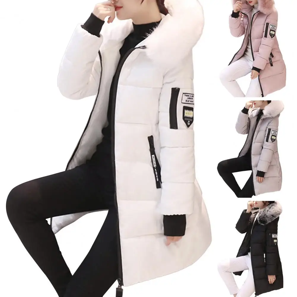 Cotton Coat with Faux Fur Collar Stylish Women's Winter Cotton Coat Warm Windproof Slim Fit Hooded Mid Length with Zipper
Cotton Coat with Faux Fur Collar Stylish Women's Winter Cotton Coat Warm Windproof Slim Fit Hooded Mid Length with Zipper