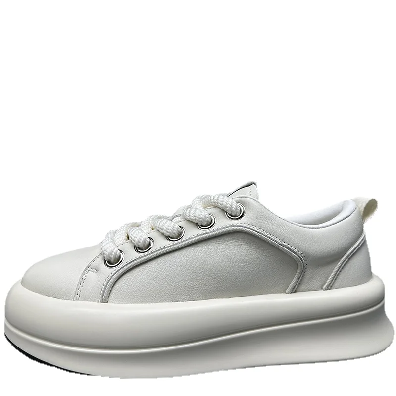 European/American Personalized Design Bread Shoes for Men Genuine Leather Elevated Board Shoes Ins Trendy White Increased Shoes
European/American Personalized Design Bread Shoes for Men Genuine Leather Elevated Board Shoes Ins Trendy White Increased Shoes