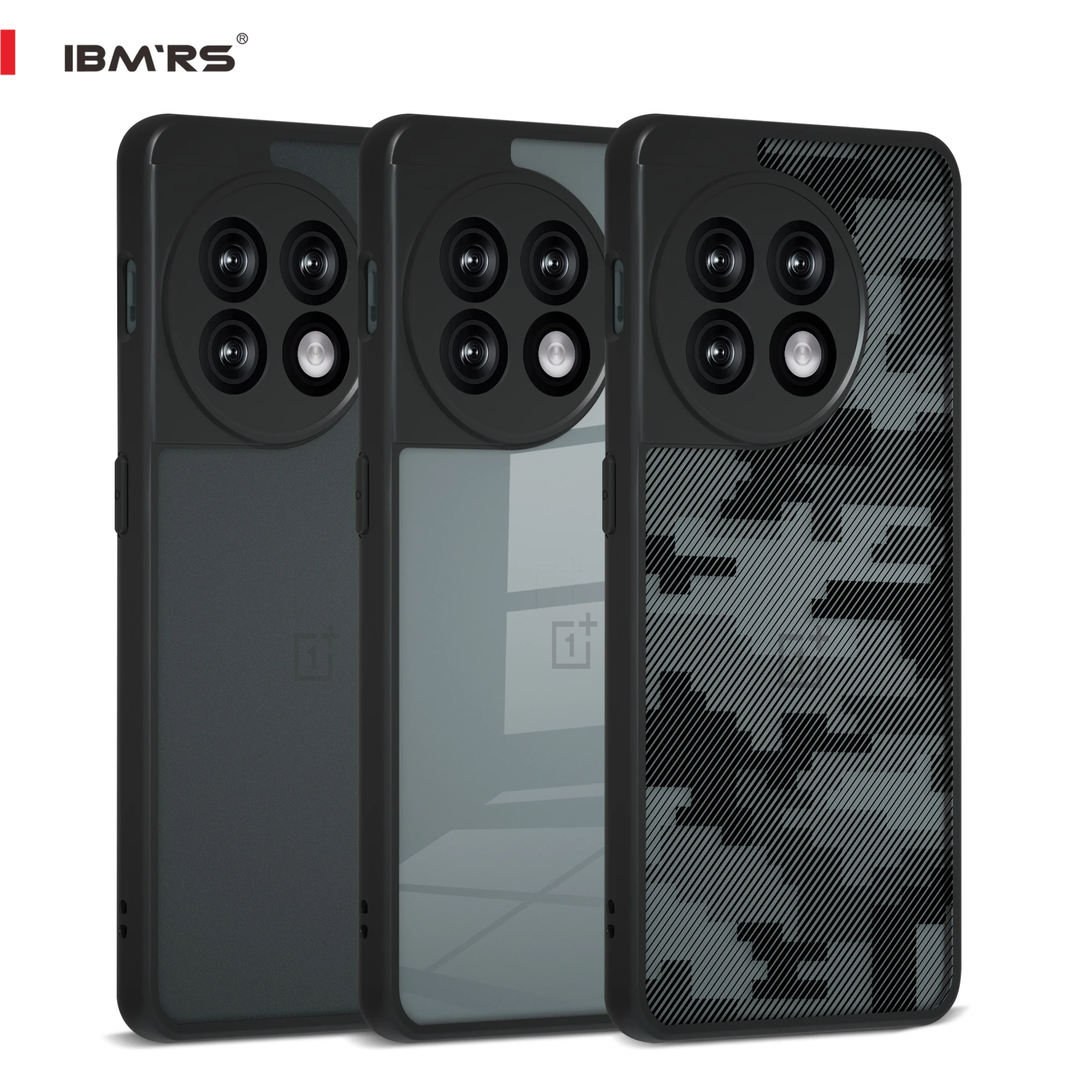 

IBMRS for OnePlus Ace 2/11R Case,Camouflage PC Back and Soft TPU Frame Hybrid Shockproof Anti-Fingerprints Protection Cover