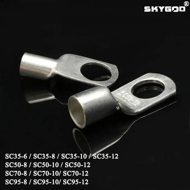 5Pcs SC Type Wire Nose Terminal SC35 SC50 SC70 SC95 Bare Copper Battery Block Lugs Hole ID 6 8 10 12mm Crimp Wire Connectors
5Pcs SC Type Wire Nose Terminal SC35 SC50 SC70 SC95 Bare Copper Battery Block Lugs Hole ID 6 8 10 12mm Crimp Wire Connectors