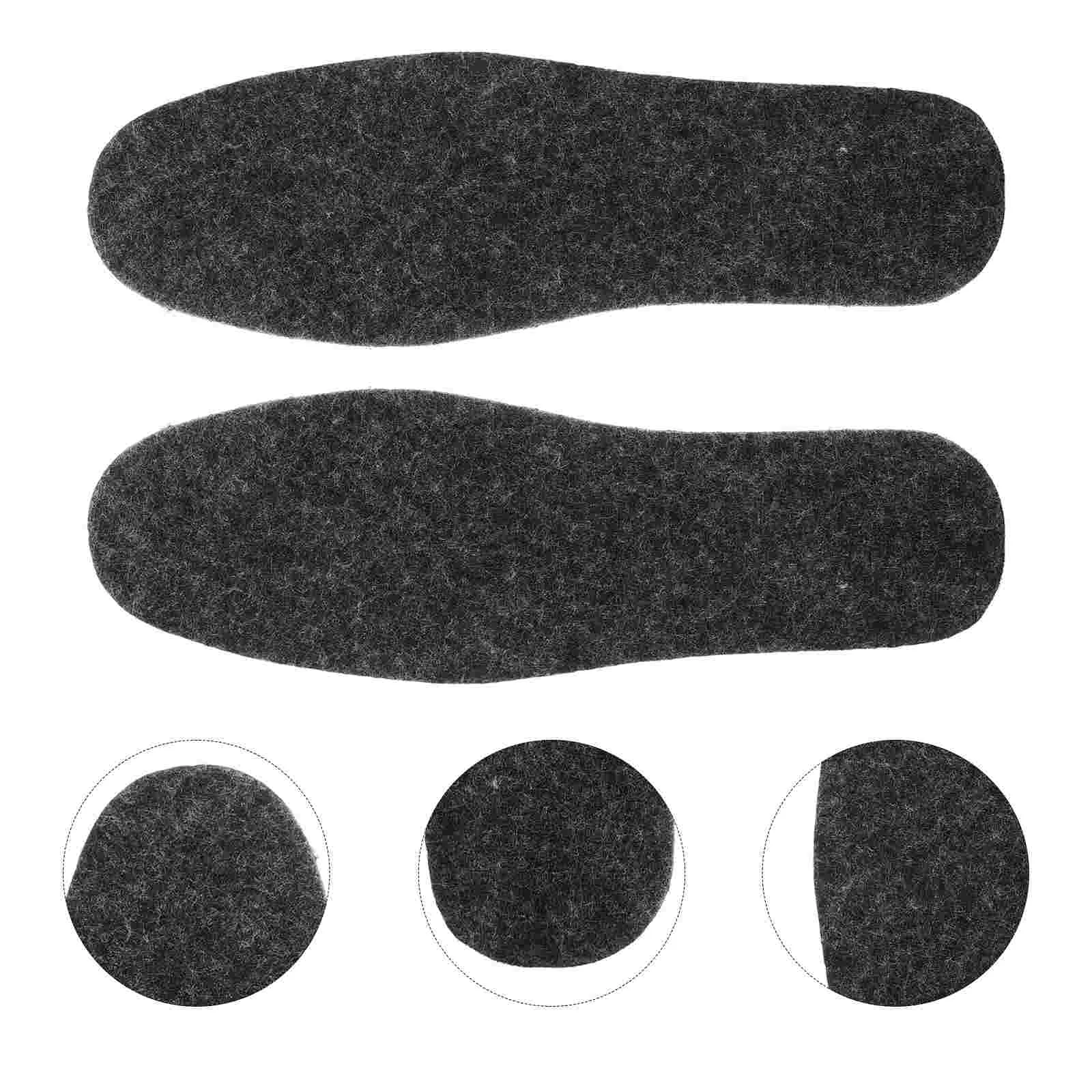 

5 Pairs of Winter Felt Insole Supple Shoe Cushions Warming Insoles Unisex Insoles