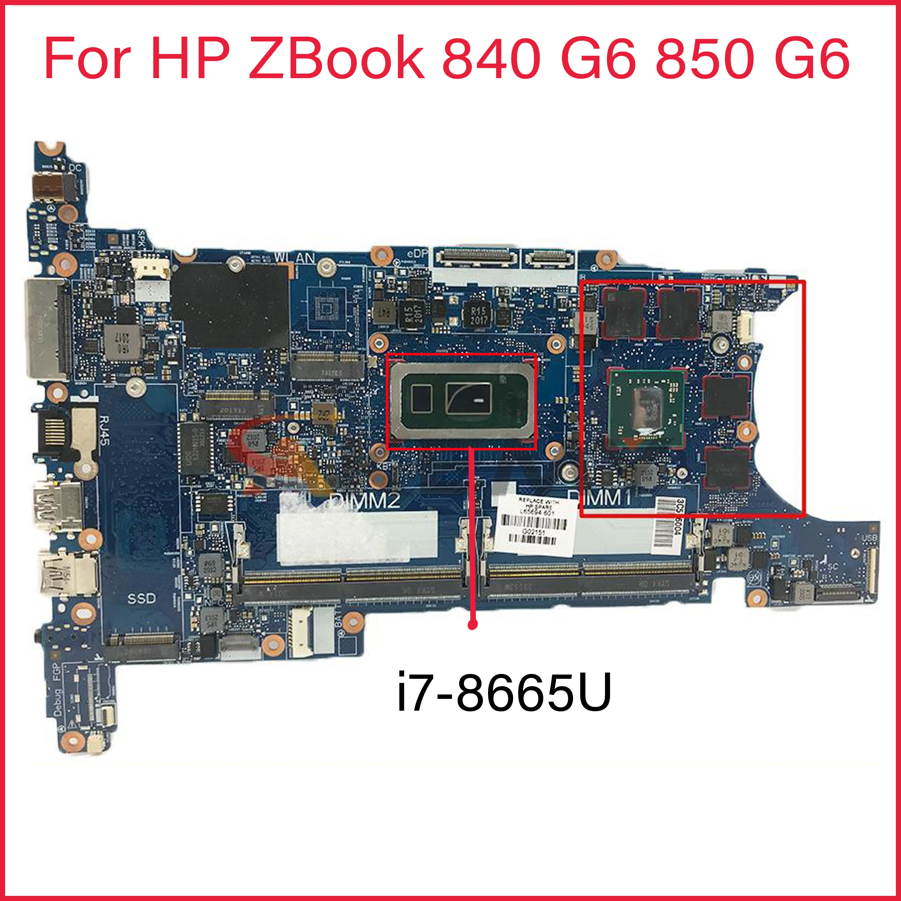 For HP EliteBook 840 G6 Laptop Motherboard I7-8665U CPU AMD Radeon WX3200 GPU L64079-601 L64079-001 6050A3022501-MB-A01 |