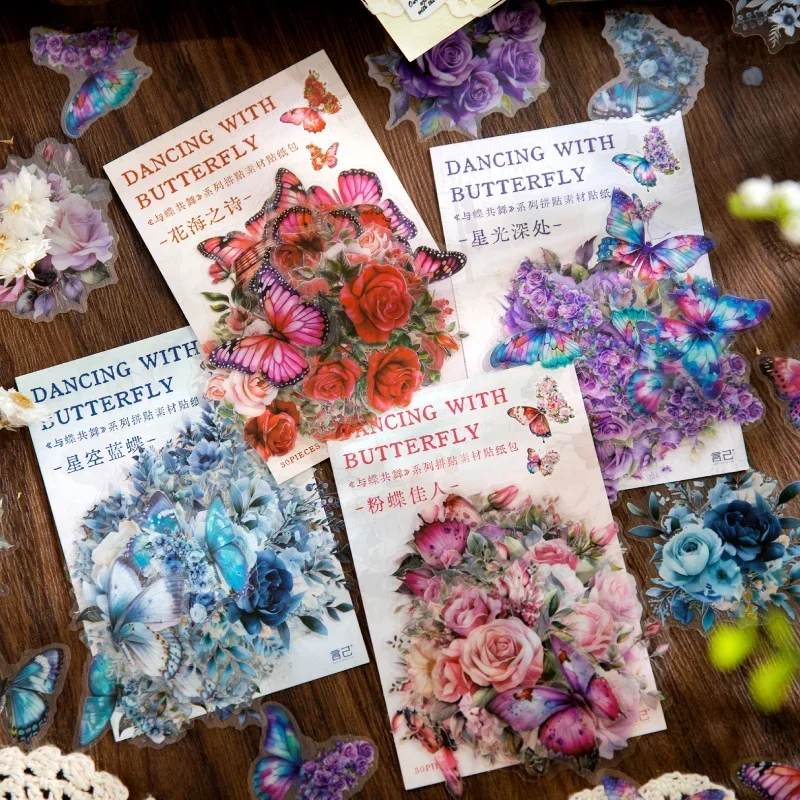30Sheets Dancing with Butterflies Series Sticker Flower Stationery Package Collage Handbook Decoration Scrapbook Cut 140*105MM
30Sheets Dancing with Butterflies Series Sticker Flower Stationery Package Collage Handbook Decoration Scrapbook Cut 140*105MM