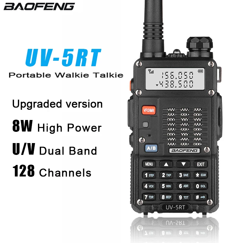 

UV-5RT BAOFENG Portable Walkie Talkie 8W U/V Duan Band BF-UV5RT Two Way Radios BF-F8HP UV5R Upgraded Version Interphone