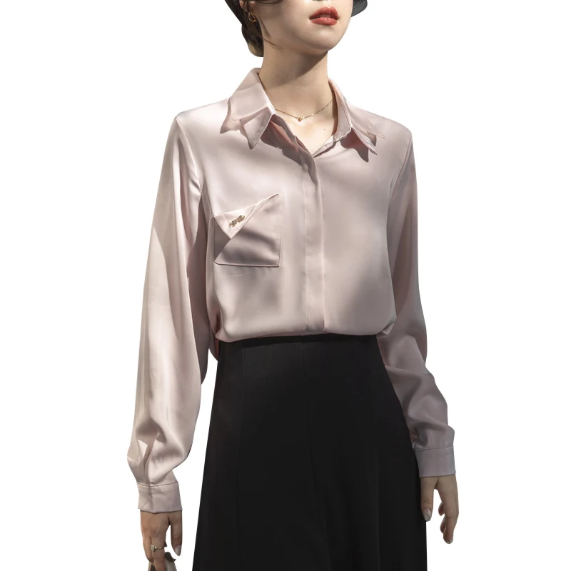 Рубашки с длинным рукавом, женские осенние новые дизайнерские корейские рубашки с лацканами, женские офисные топы, рубашки 
Рубашки с длинным рукавом, женские осенние новые дизайнерские корейские рубашки с лацканами, женские офисные топы, рубашки