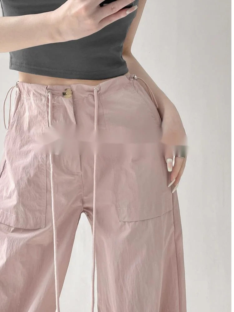 TVVOVVIN American Pleated Drawstring Wide Leg Cargo Pants Women's High Waist Loose Relaxed Slim Strap Straight Leg Pants 08LY
TVVOVVIN American Pleated Drawstring Wide Leg Cargo Pants Women's High Waist Loose Relaxed Slim Strap Straight Leg Pants 08LY