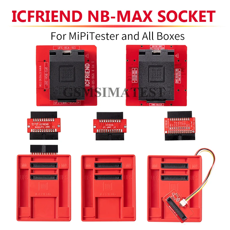 ICFRIEND MiPItester NB-Max розетка для E-mate EMMC и UFS BGA254 BGA297 BGA153 поддержка Easy-Jtag box Medusa Pro UFI |