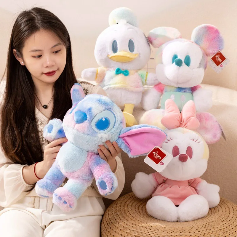 

Disney Cute Stitch Donald Duck Mickey Minnie Colorful Macaron Plush Toy Doll Plush Doll Children's Birthday Gift