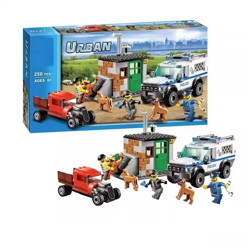 

Compatible with LEGO City Police Series 10659 Bulldozer Bank Robber 10419 Police Dog Assault Team Boy Assembly Block Toys