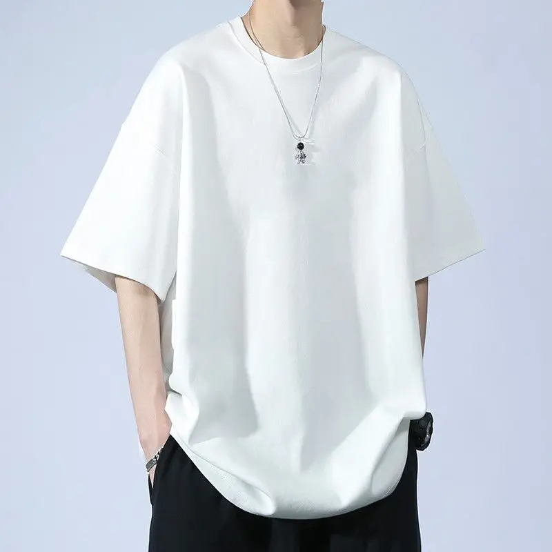 Pure Cotton White Short Sleeved T-shirt for Men Ins Oversized Summer Heavyweight Half Sleeved Round Neck T-shirt High Street Top
Pure Cotton White Short Sleeved T-shirt for Men Ins Oversized Summer Heavyweight Half Sleeved Round Neck T-shirt High Street Top
