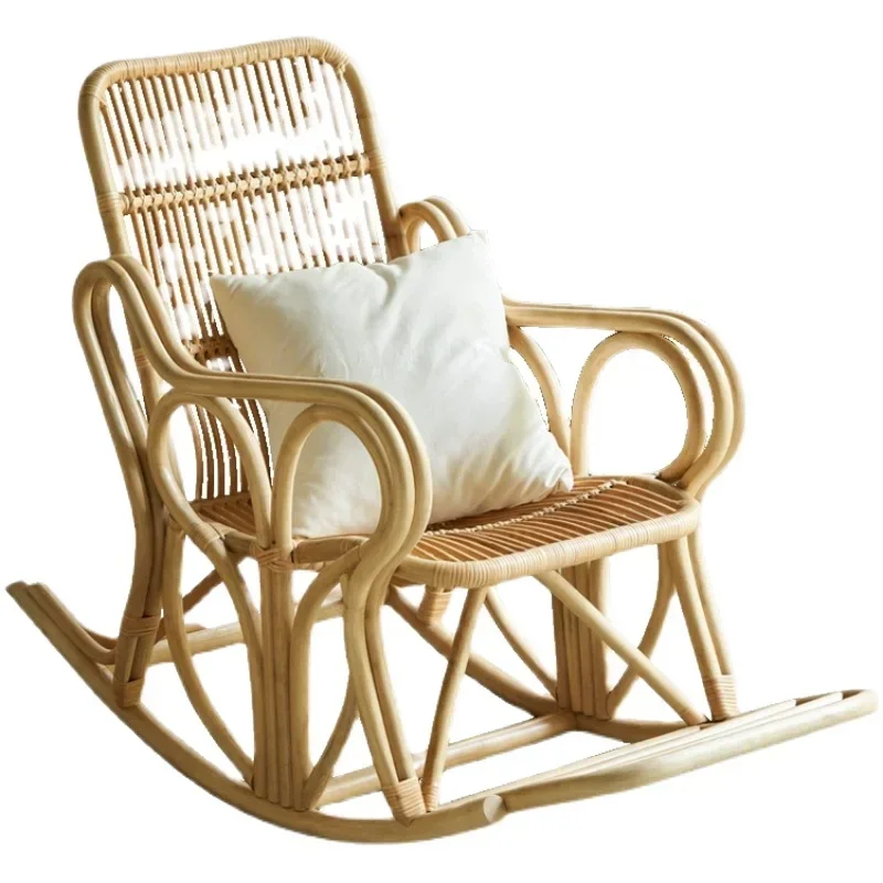 

Стул из ротанга для террасы, кресло-качалка, домашнее кресло-качалка для взрослых для отдыха, плетеное кресло из ротанга для одного человека