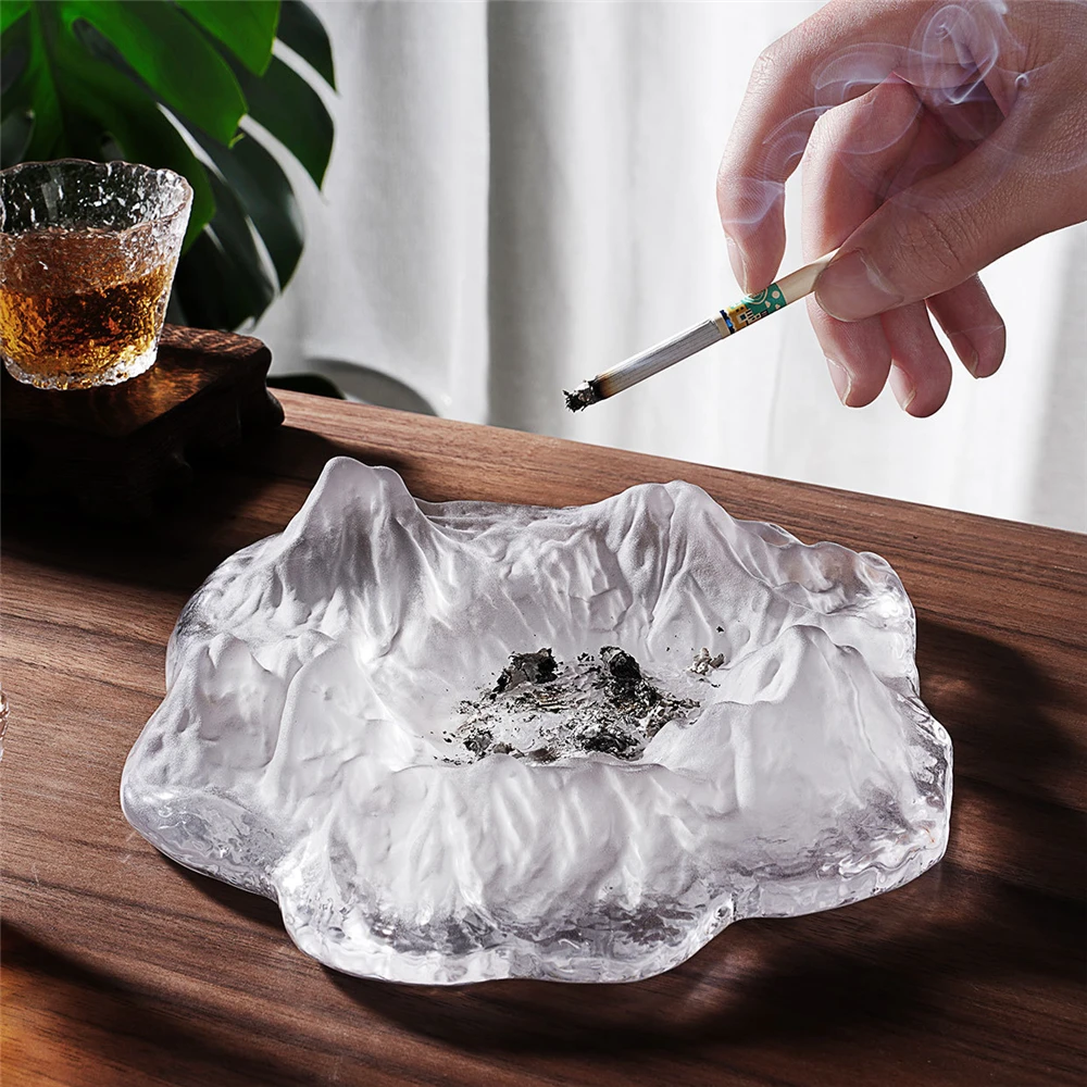 Iceberg Ashtray Glass Creative Simple Home Office Desktop Decoration Portable Snow Mountain Ashtray Cigarette Smoking Supplies
Iceberg Ashtray Glass Creative Simple Home Office Desktop Decoration Portable Snow Mountain Ashtray Cigarette Smoking Supplies
