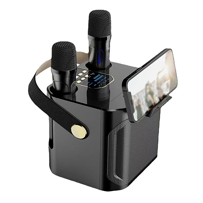 

Bluetooth-Колонка для караоке, портативная беспроводная стереоколонка с высокой мощностью и двойным микрофоном