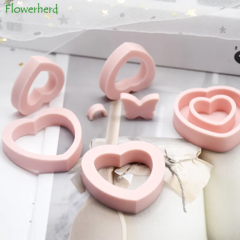 

Heart Silicone Mould Crystal Epoxy Resin Molds Keychain Mould Butterfly Love Cake Baking Mould Cake Decorating Tools