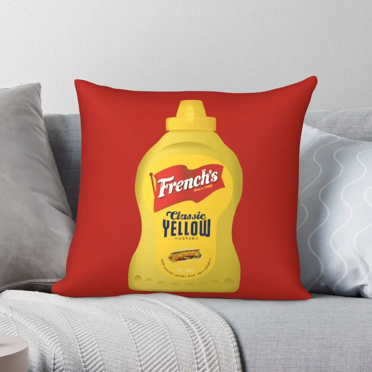 

Французский значок, классический желтый квадратный Чехол на подушку, чехол из полиэстера и льна, бархатный креативный декоративный чехол на застежке-молнии, Чехол на подушку для дивана и сидения