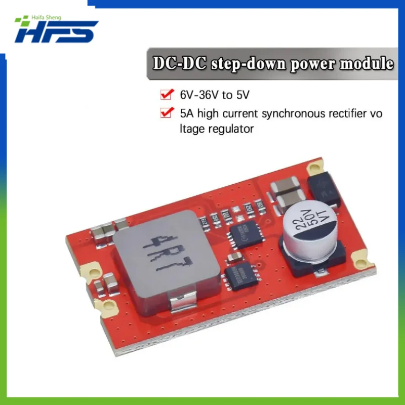 

High Quality Mini DC-DC Step-Down Module 6V-36V to 5V 5A High Current Synchronous Rectifier Voltage Regulator 720 Working Hours