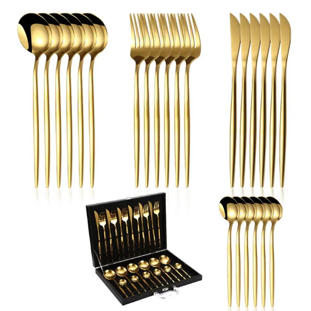 Sturdy Mirror Polishing Eco-friendly Home Dessert Spoon Cutlery Set Tableware Set Western Cutlery Set 24Pcs/Set
Sturdy Mirror Polishing Eco-friendly Home Dessert Spoon Cutlery Set Tableware Set Western Cutlery Set 24Pcs/Set