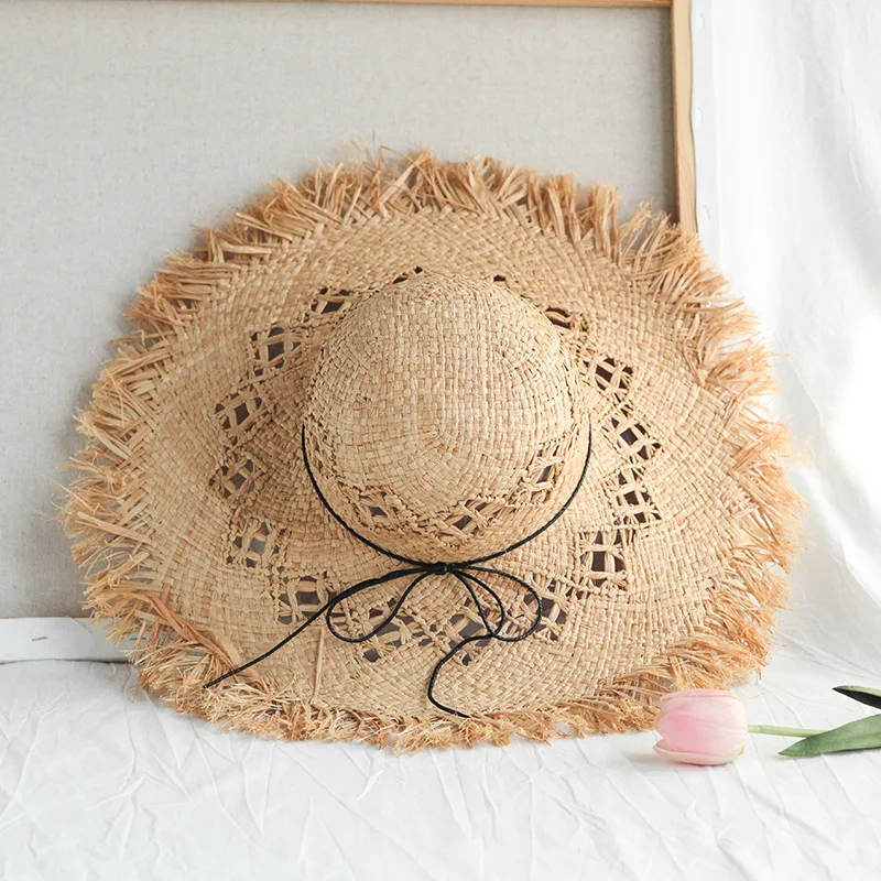 

Summer Straw hat Luxury tassel women casual raffia sun hat Ladies outdoor travel beach party Large brim panama gorros Woven cap