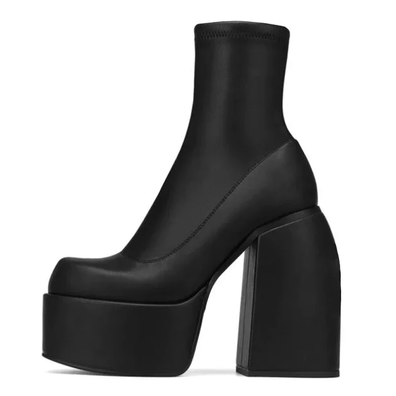 Stretch Punk Style Chunky Platform Ankle Boots for Women Autumn Winter High Heels Gothic Booties Shoes Ladies Black Bottine
Stretch Punk Style Chunky Platform Ankle Boots for Women Autumn Winter High Heels Gothic Booties Shoes Ladies Black Bottine