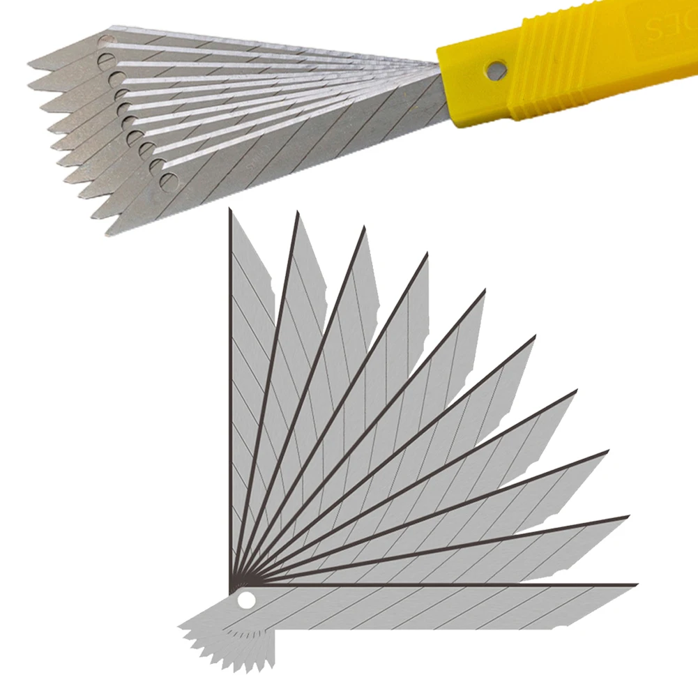 

10Pcs 30 Degrees Art Blade Art Cutter General Replacement Blade Cutting Carving Pocket Folding Aluminum Steel Box Cutter 86*9mm