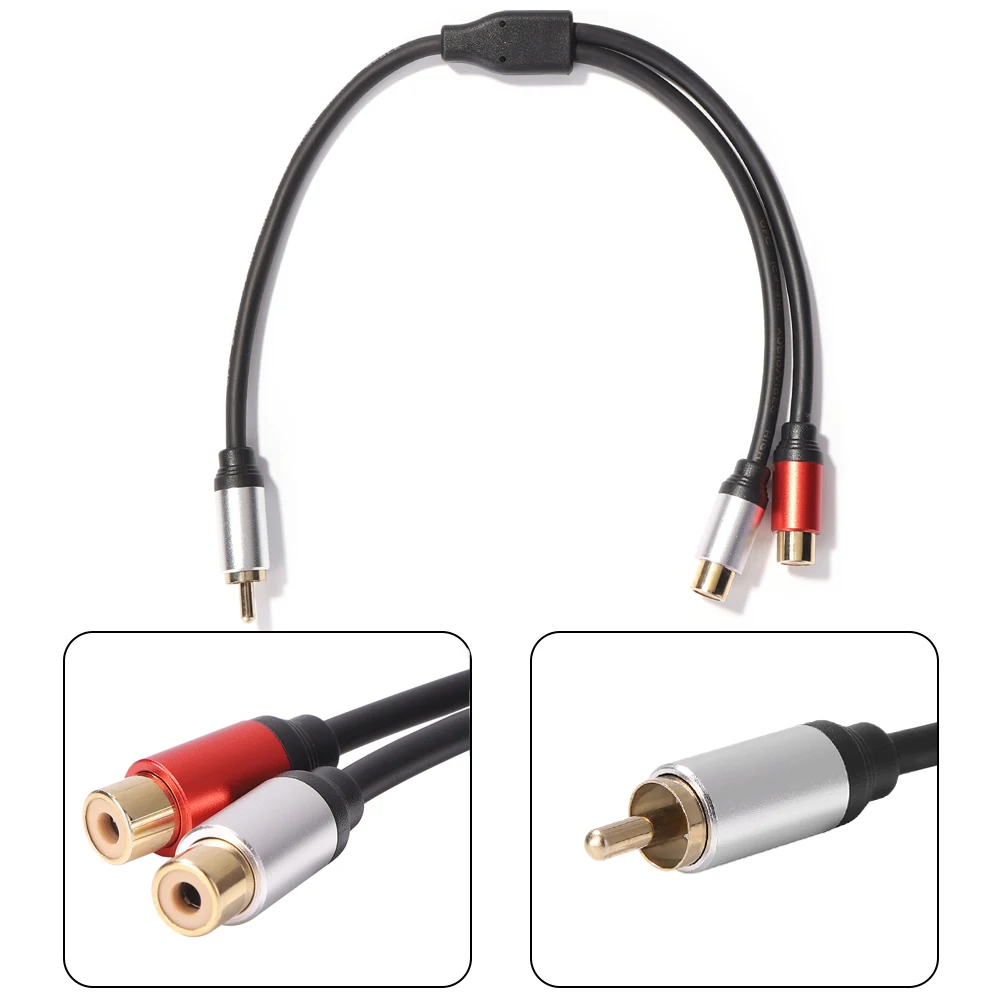 

0.3m Audio Cable Gold Plated RCA 1 To 2 Jack Y Splitter Adapter Extension Cord for TV DVD Subwoofer Amplifier Speaker