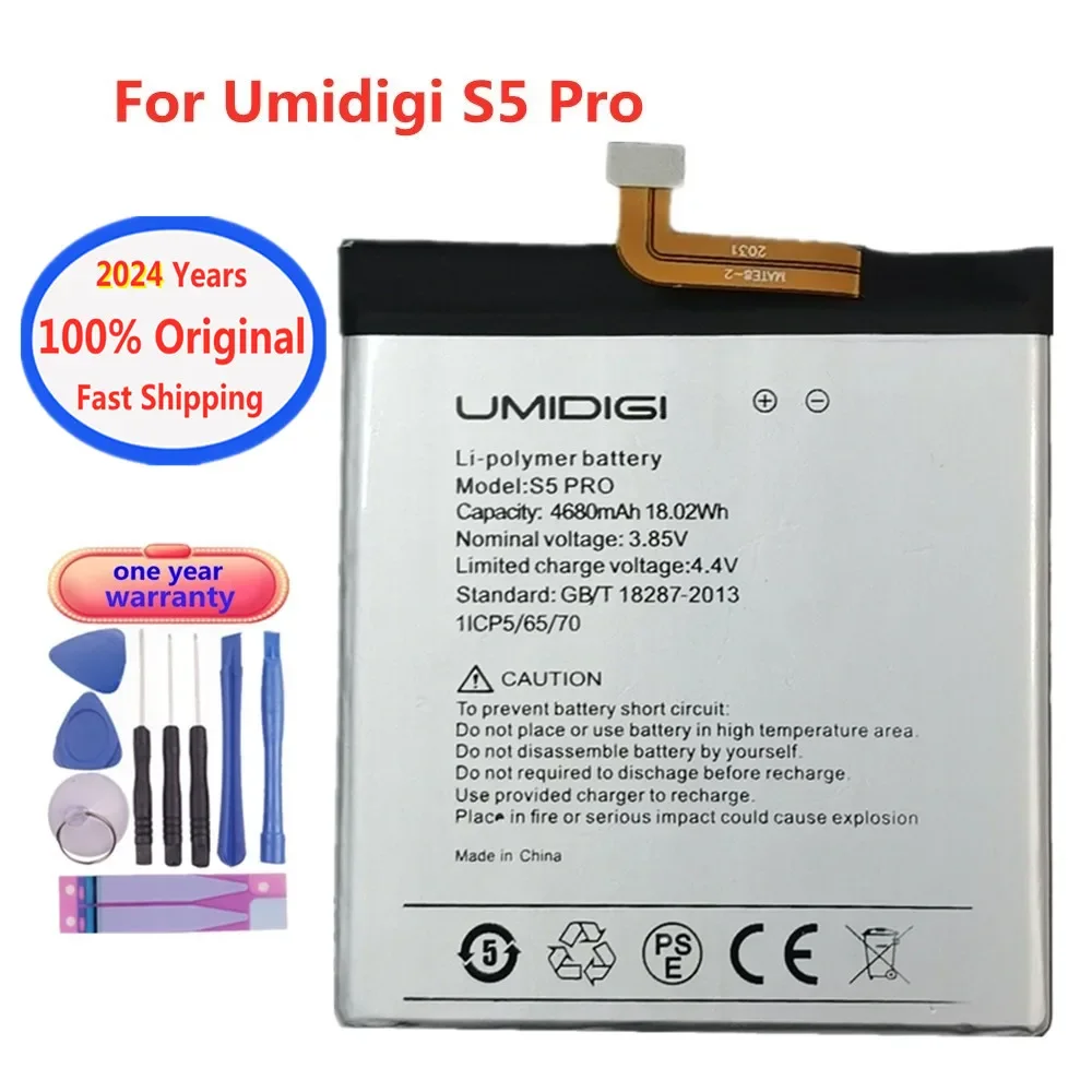 

2024 Years New Original Bateria For UMI UMIDIGI S5 Pro S5Pro Phone Battery 4680mAh High Capacity Batteries In Stock + Tools