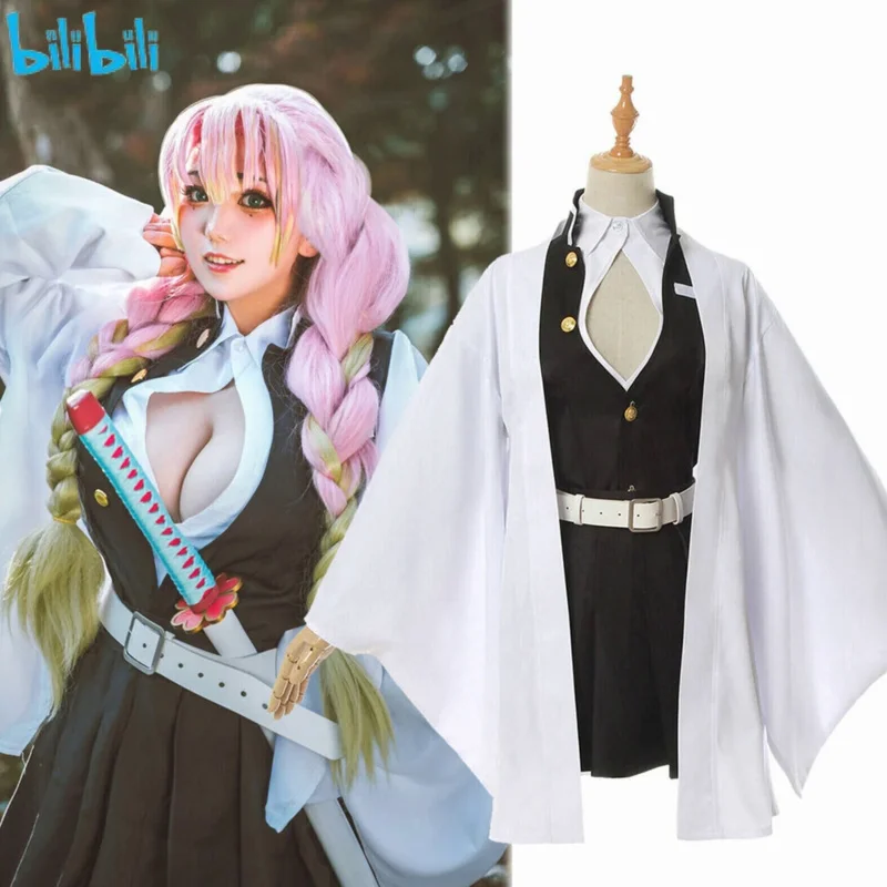 

Bilibili Demon Slayer Kimetsu No Yaiba Anime Kimono Kanroji Mitsuri Cosplay Costume Kisatsutai Uniform Women Halloween Clothes