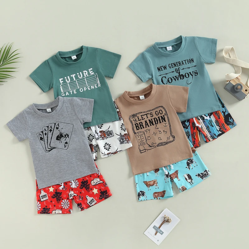 2023-02-24 Lioraitiin 0-4Years Kids Boys 2Pcs Summer Outfits Letter Print Short Sleeve T-shirt Cow Print Elastic Shorts Set
2023-02-24 Lioraitiin 0-4Years Kids Boys 2Pcs Summer Outfits Letter Print Short Sleeve T-shirt Cow Print Elastic Shorts Set