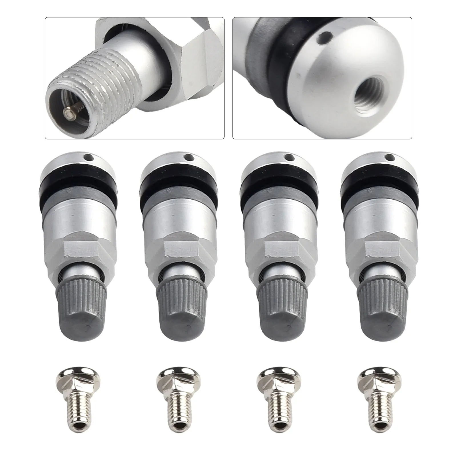 4 Pcs TPMS Tire Pressure Sensor Valve Stem Repair Kit For-BMW 5 Series Silver Metal Tire Pressure Sensor Valve Stem Repair Kit
4 Pcs TPMS Tire Pressure Sensor Valve Stem Repair Kit For-BMW 5 Series Silver Metal Tire Pressure Sensor Valve Stem Repair Kit