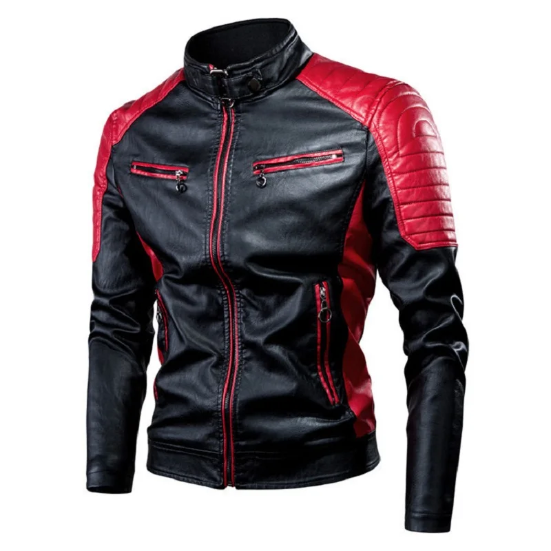 Autumn and Winter Leisure Motorcycle Stitching Pu Leather Jacket Men's Fashion Stand-up Collar Retro Warm PU Leather Jacket
Autumn and Winter Leisure Motorcycle Stitching Pu Leather Jacket Men's Fashion Stand-up Collar Retro Warm PU Leather Jacket