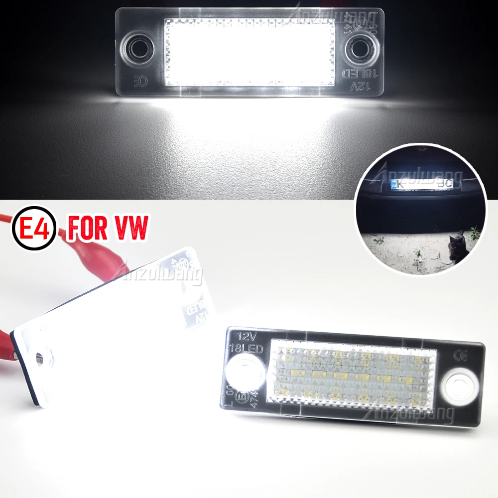 

2pc for Caddy MK3 Jetta Golf Plus Syncro MK5 Passat B5.5 B6 Touran Transporter T5 T6 LED Number License Plate Light Lamp White