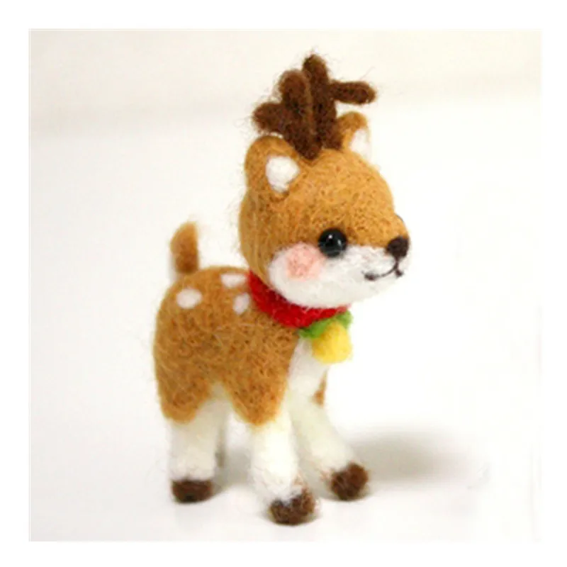 

Reindeer doll cartoon series Christmas wool needlepoint kit wool felt needle felting decoration craft needlecraft DIY handmade