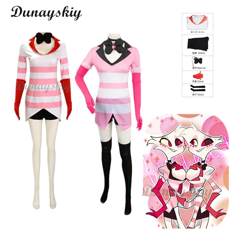 Hazbin Cosplay Hotel Angel Cosplay Costume Uniform Women Girls Birthday Party Dress Carnival Halloween Costume 
Hazbin Cosplay Hotel Angel Cosplay Costume Uniform Women Girls Birthday Party Dress Carnival Halloween Costume