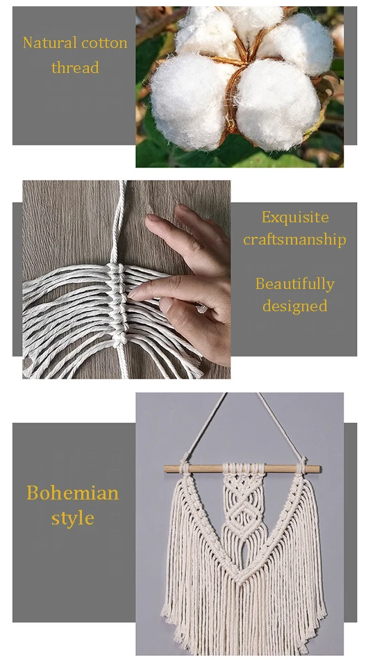 Handwoven Cotton Curtain Ties - Boho Bedroom Hanging Decor 4 S3169ea0df2ee41aea246547fef4b5df3B