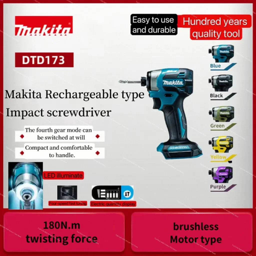 Makita DTD173 18v Electric Cordless Impact screwdrivers180N Brushless Torque Wrench Wireless Drill Tool Free Shipping Power T
Makita DTD173 18v Electric Cordless Impact screwdrivers180N Brushless Torque Wrench Wireless Drill Tool Free Shipping Power T