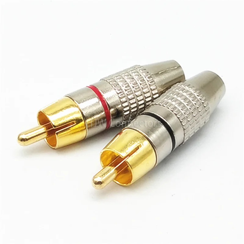 

4/10pcs RCA Male Plug Connector Non Solder AV Audio Video Locking Cable Plug Adapter solderness for Video CCTV Camera Security