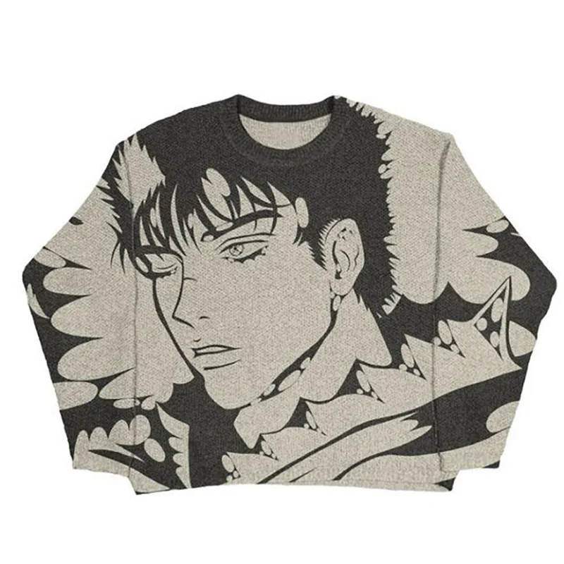 y2k Hip Hop Streetwear Knitted Sweater men Gothic portrait Print Pullover autumn Harajuku Cotton sweater women Oversized Sweater
y2k Hip Hop Streetwear Knitted Sweater men Gothic portrait Print Pullover autumn Harajuku Cotton sweater women Oversized Sweater