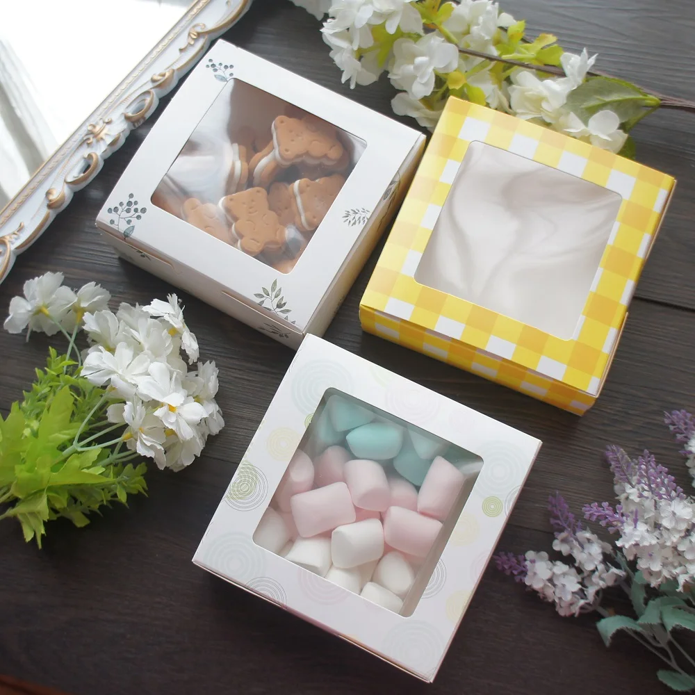 14*14*5cm 10pcs Leave Wave Yellow Plaid DIY Paper Box with Window As Cookie Candy Sweet Boxes Gift Packaging Party Use
14*14*5cm 10pcs Leave Wave Yellow Plaid DIY Paper Box with Window As Cookie Candy Sweet Boxes Gift Packaging Party Use