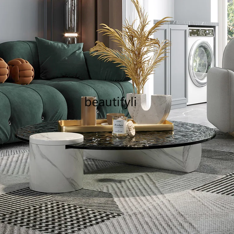 zqRound Water Ripple Tea Table Marble Italian-Style Light Luxury High-Grade Tempered Glass
zqRound Water Ripple Tea Table Marble Italian-Style Light Luxury High-Grade Tempered Glass