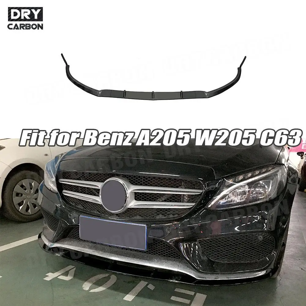 

for Mercedes Benz C Class A205 W205 C205 C63 AMG 2014 2015 2016 2017 2018 Front Lip Bodykit Gloss Black Front Bumper Lip Chin