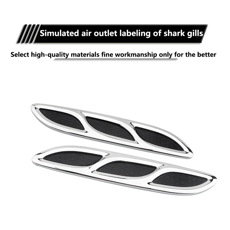 Automobile modified air outlet decoration body leaf side vent bonnet decoration electroplating simulation side vent patch
Automobile modified air outlet decoration body leaf side vent bonnet decoration electroplating simulation side vent patch