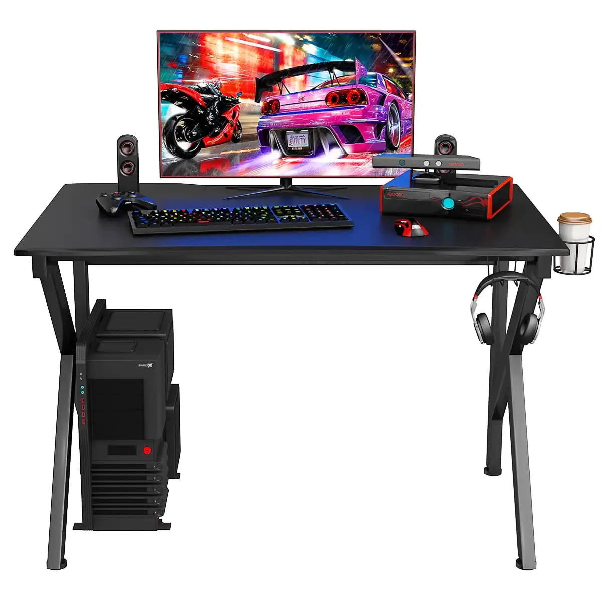 Costway Gaming Desk Gamers Computer Table E-Sports K-Shaped W/ Cup Holder Hook Home New
Costway Gaming Desk Gamers Computer Table E-Sports K-Shaped W/ Cup Holder Hook Home New