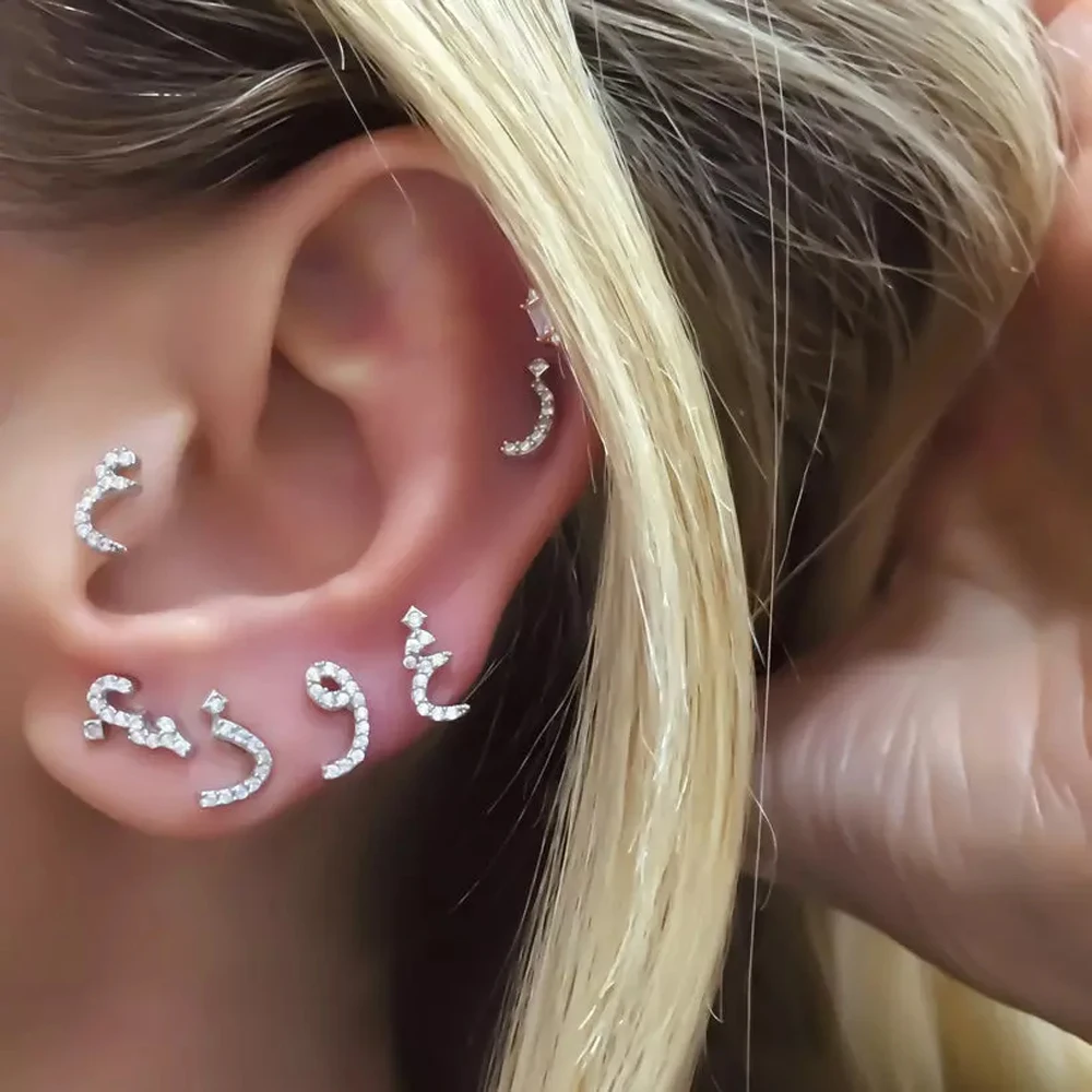 925 Sterling Silver Arabic Alphabet Love Letter Earrings for Women 2022 Birthday Gifts Bling Cz Multi Piercing Initial Earrings
925 Sterling Silver Arabic Alphabet Love Letter Earrings for Women 2022 Birthday Gifts Bling Cz Multi Piercing Initial Earrings