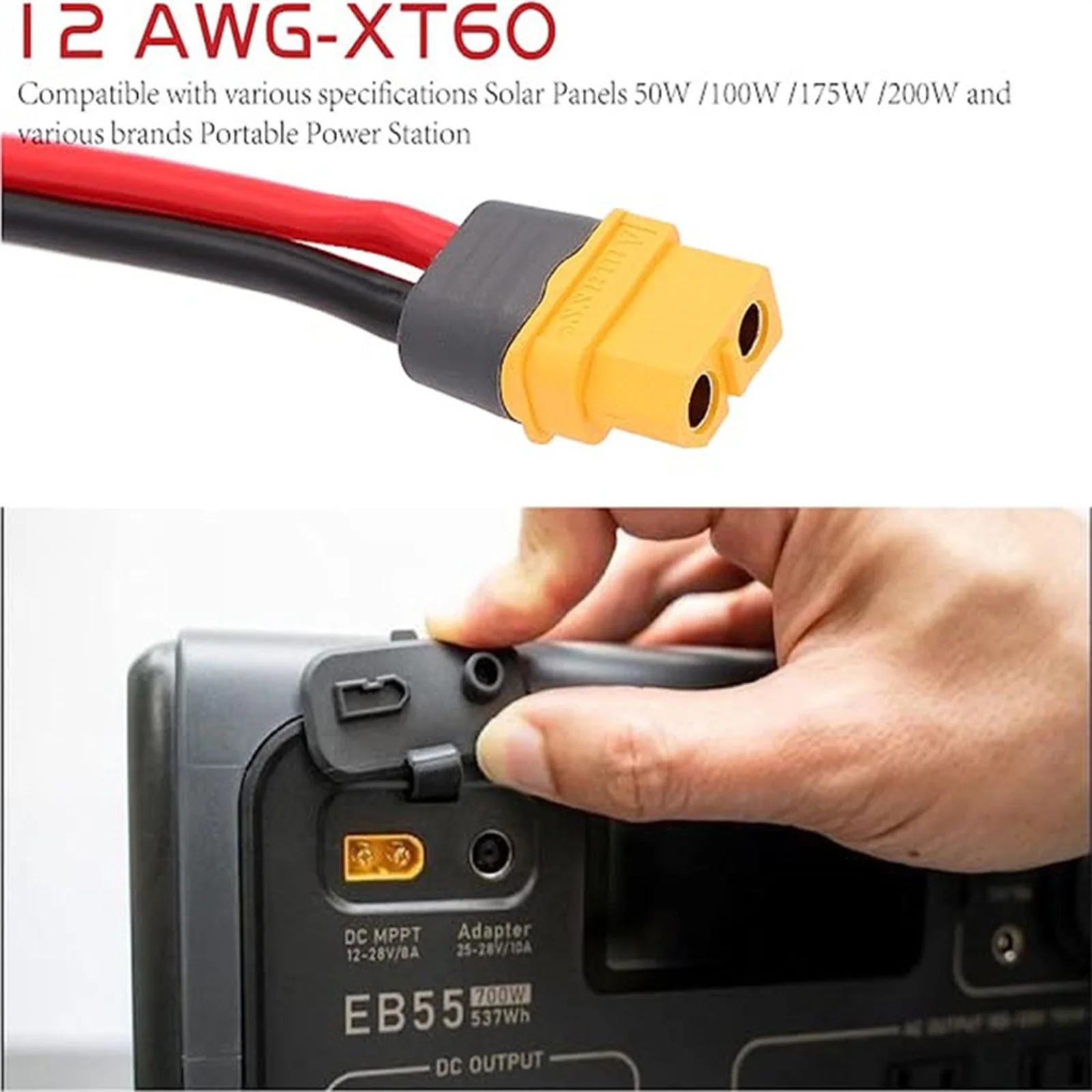 Charging Cable Connecting Cable 1m Accessories Connection Cable Female Solar Generator Solar Panel Spare Parts
Charging Cable Connecting Cable 1m Accessories Connection Cable Female Solar Generator Solar Panel Spare Parts