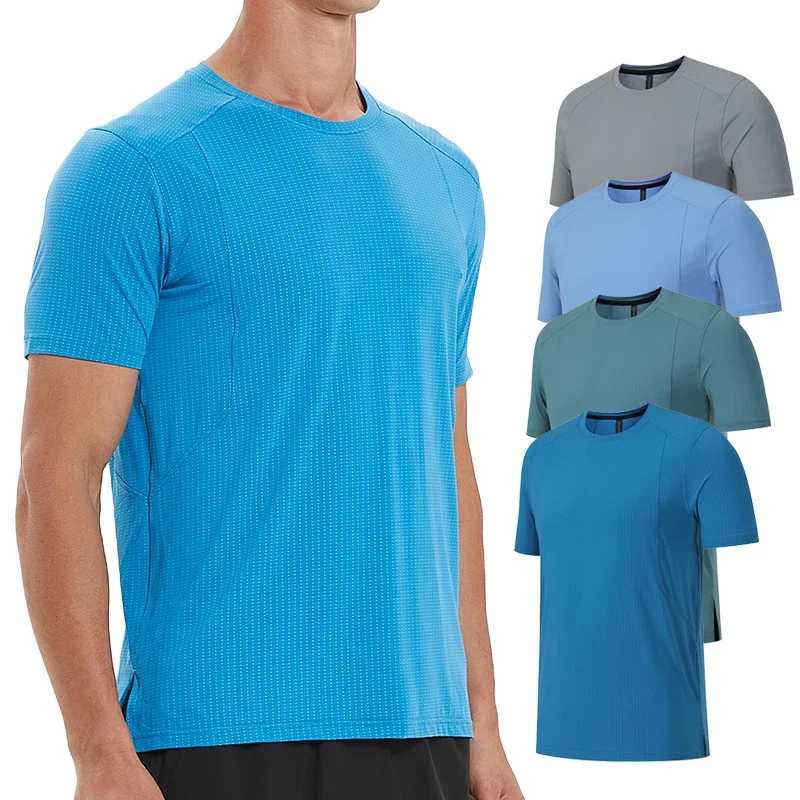 

Мужская летняя футболка для фитнеса, облегающие Топы с коротким рукавом, тренировочная одежда для баскетбола и футбола, Спортивная быстросохнущая футболка с коротким рукавом