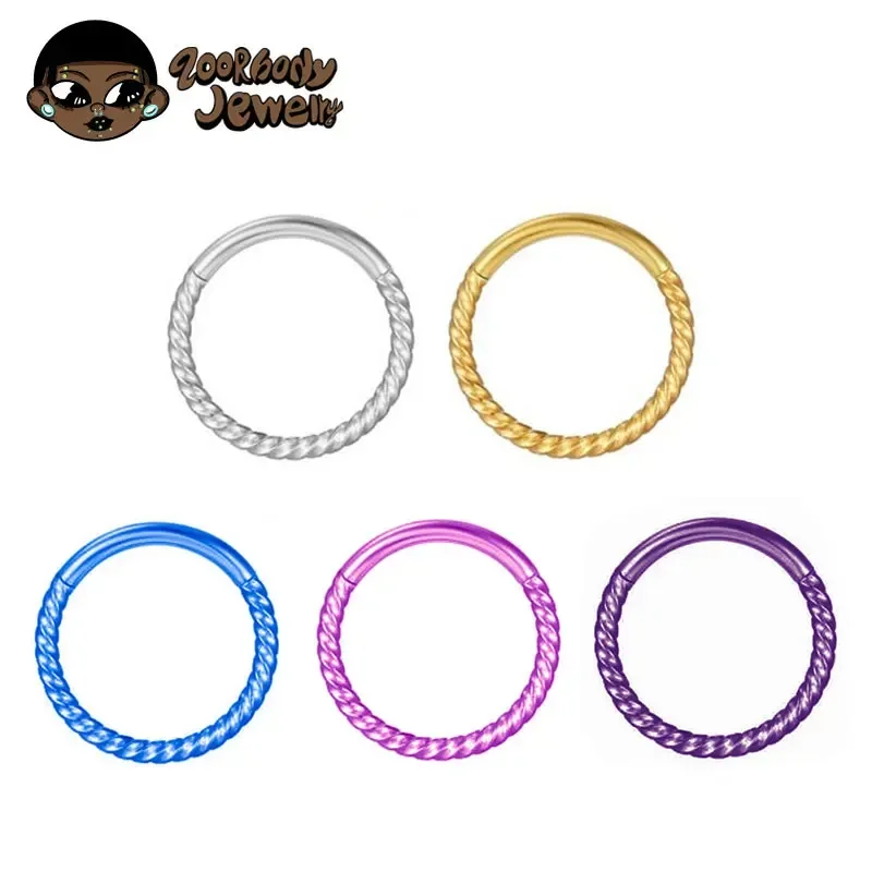 ASTM F136 Titanium Waves Twisted Nose Ring Septum Piercing SEG Clicker Helix Nostril Lip Earring Piercing Anodized Body Jewelry
ASTM F136 Titanium Waves Twisted Nose Ring Septum Piercing SEG Clicker Helix Nostril Lip Earring Piercing Anodized Body Jewelry